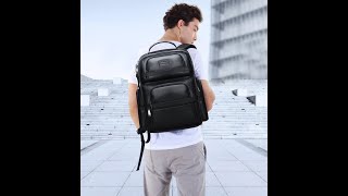 The Narcissus Luxurious Business Laptop Leather Backpack | USB Charging Backpack| Camel Mountain