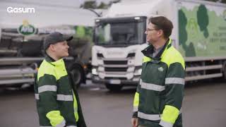 Arla’s dairy products go by biogas from farms to dairy and from dairy to stores (English subtitles)