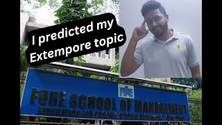 My Offline PI Experience at FORE School of Management 2025 - I predicted my Extempore topic !