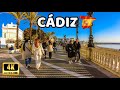 🇪🇦[4K] CÁDIZ Spain | Walking Tour of The Oldest City in Western Europe | Old Castles in Spain