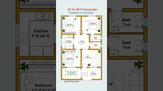 25x40 As per vastu 3bhk House plan 1000 sqft #shorts #floorplan #homeplan #homedesign #houseplan