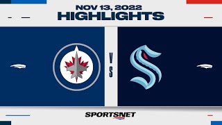 NHL Highlights | Jets vs. Kraken - November 13, 2022