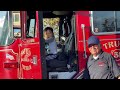 kids have fun with fire truck..