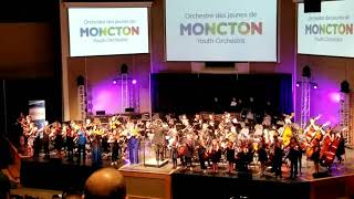 Plucky Pizzicato's playing with the Moncton Youth Orchestra.