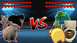 Capybara team vs Among us team! Meme battle