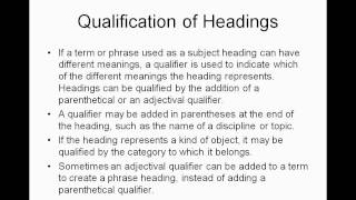 Introduction to Sears Subject Headings II