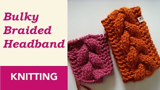 How to Knit Cable Headband on Circular Needles (9 mm / US 13). Wool + Acrylic Yarn.