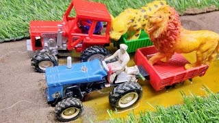 Mini tractor transporting | animals loadings tractor| DIY tractor making | JCB video| tractor framar