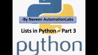 Lists in Python - Part 3