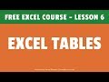 [FREE EXCEL COURSE] Lesson 6  - Excel Tables Overview