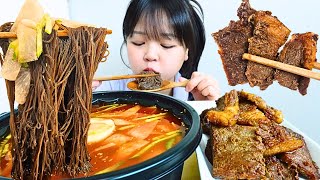 시원매콤한 물냉면에 돼지갈비 먹방😋🌶ㅣSpicy Cold Naengmyeon \u0026 Galbi (Korean BBQ)ㅣMUKBANG ASMR