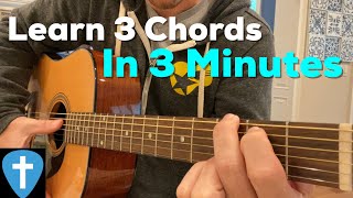 Learn First 3 Chords on Guitar in 3 Minutes! | Beginner Lesson | Matt McCoy