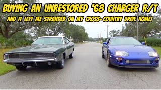 Buying an original survivor 1968 Dodge Charger R/T 440 AND FAILING to drive it 1000 miles home