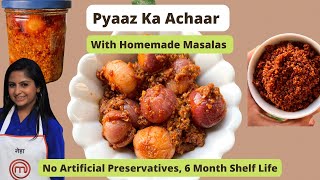 Pyaaz Ka Achaar - Onion Pickle with Homemade Masala. 6 Months Shelf Life. Summer Recipe