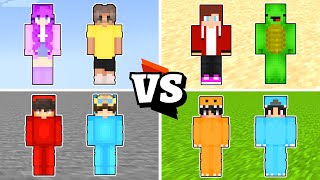 Omz and Kory and Crystal and Roxy x Cash and Nico x Milo and Chip x JJ and Mikey Maizen Minecraft