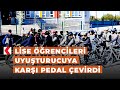 Lise öğrencileri uyuşturucuya karşı pedal çevirdi