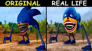 GIANT SHIN SONIC IN THE REAL LIFE | The Sonic Tapes Animation | Original vs Plush Toys