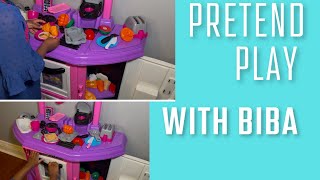 Pretend Play with Biba in her kitchen