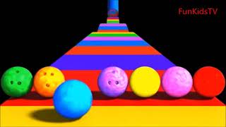 Funny 3D Bowling Ball Learn Colors ABC Song Alphabet For Kids