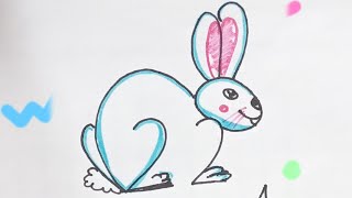 How to Draw Rabbit Drawing From 22 Number and ovel Shape  Easy drawing step by@chitra_banana_sikhe