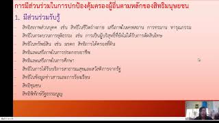 ม 3  ครั้งที่  7  สนธิสัญญาสิทธิมนุษยชนการมีส่วนร่วม