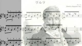 Waltz/Ferdinando Carulli　ワルツ／カルリ Em　初級クラスのギター練習用　無料タブ譜