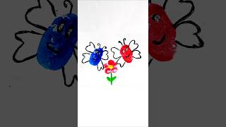 Thumb and finger painting | Finger art | DIY #shorts #flowers #butterfly #painting #art