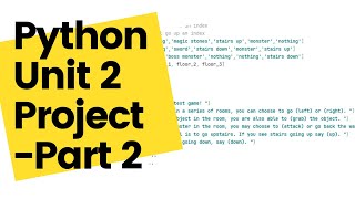 Python Unit 2 Project: Text Monster - Part 1