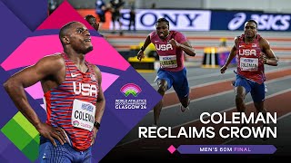Christian Coleman storms to golden 60m glory ‼️ | World Indoor Championships Gla