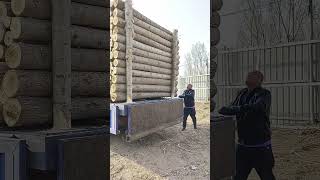 Unloading of a truck full of timber- Good tools and machinery make work easy