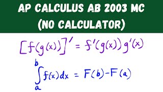 AP Calculus AB 2003 Multiple Choice (no calculator) - Questions 1-28