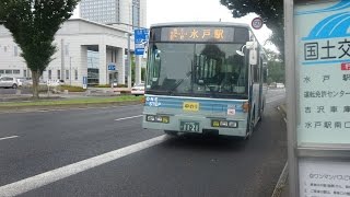 【FHD】関東鉄道 9332MT(ISUZU LV+7E One Step) 水戸医療C 千波⇒水戸駅 走行音\u0026右側車窓('16.6.16午後)