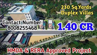 1.40 CR || With Individual Swimming Pool || 230 Sq.Yards Duplex Villas For Sale in Hyderabad