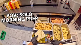 POV: NO RISK NO STORY 🍔🍟| Solo Morning Preperation, Cooking and Serving | Sunday Morning Routine 🍔🍟