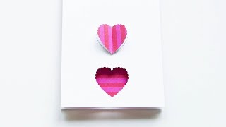 How to make : Simple Card with Hearts  | Łatwa Kartka z Sercami - Mishellka #358 DIY