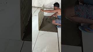 600×1200 tiles installing one man#tiles #contentcreator #construction #short#tranding