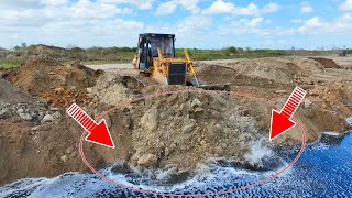 Good!!!Amazing Big Power Dozer Komatsu D58 \u0026  25T  Moving Dirt to Widen the Road