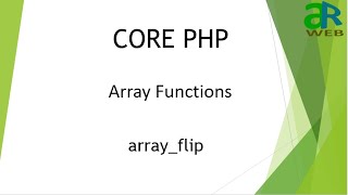 #11 - array_flip in PHP || PHP Array Functions