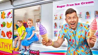 Five Kids in the Dad's Ice Cream Truck | Baby  Alex + more Children's videos