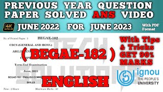 Begae 182 Previous Year Question Paper Answer In English | Begae 182 study material dec 2023