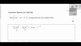 C1 Integration Exam Question Jan 2009 Q2