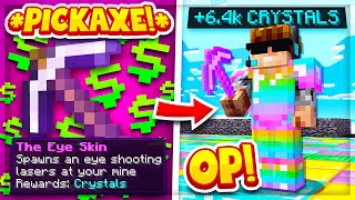 Getting MAX LEVEL “THE EYE” PICKAXE SKIN in MINECRAFT: PRISONS?! | Minecraft OP PRISON