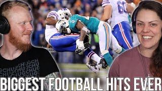 COUPLE React to NFL | Biggest Football Hits Ever | OB DAVE