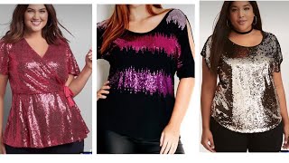 BLUSAS con Lentejuelas o Escarcha tallas Grandes súper BONITAS