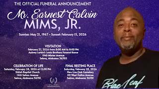 Celebration of Life for Mr. Earnest C. Mims, Jr.
