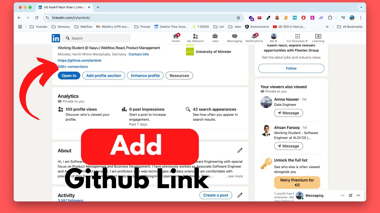 How To Add Github Link To Linkedin Quick Simple Youtube