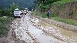 बर्खाको बाटो नेपालमा || Difficult roads in Nepal in rainy season