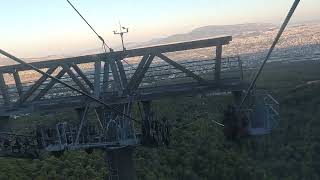 Cable Car riding Part 2. Going down from Mont Parnes to Parking Area. /Amazing Ride.