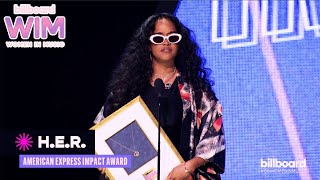 H.E.R. Accepts the American Express Impact Award At the 2022 Billboard Women In Music Awards