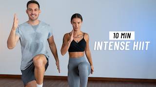 10 Min Intense HIIT Workout For Fat Burn - ALL STANDING (No Equipment, No Repeats)